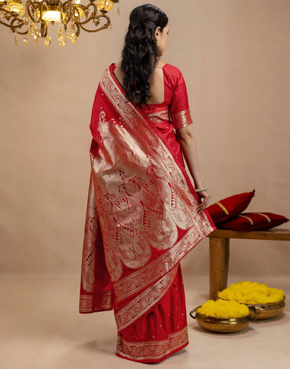 Red Silk Woven Banarasi Saree