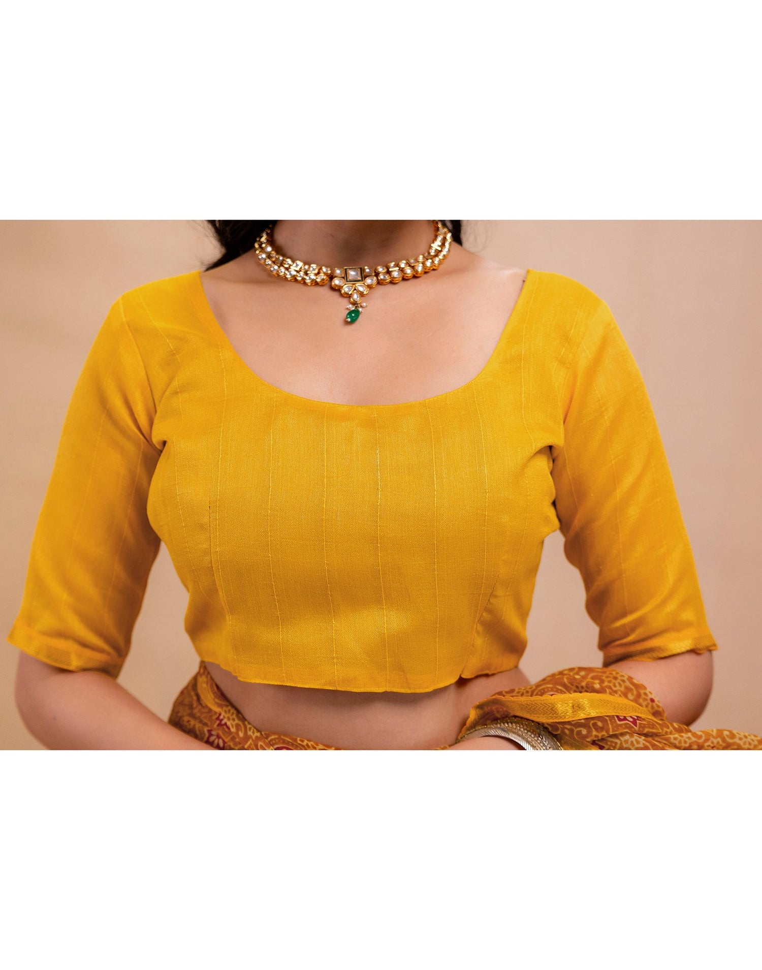 Dark Mustard Yellow Chiffon Printed Saree