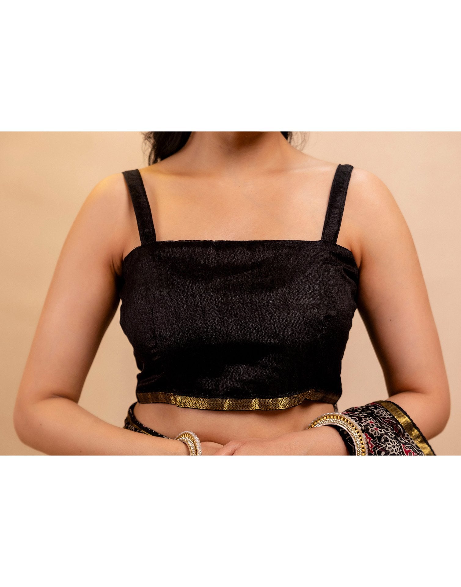 Black Chiffon Printed Saree