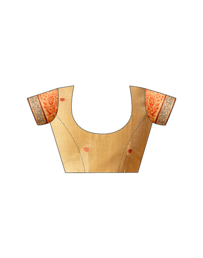 Mustard Yellow Chanderi Cotton Woven Saree