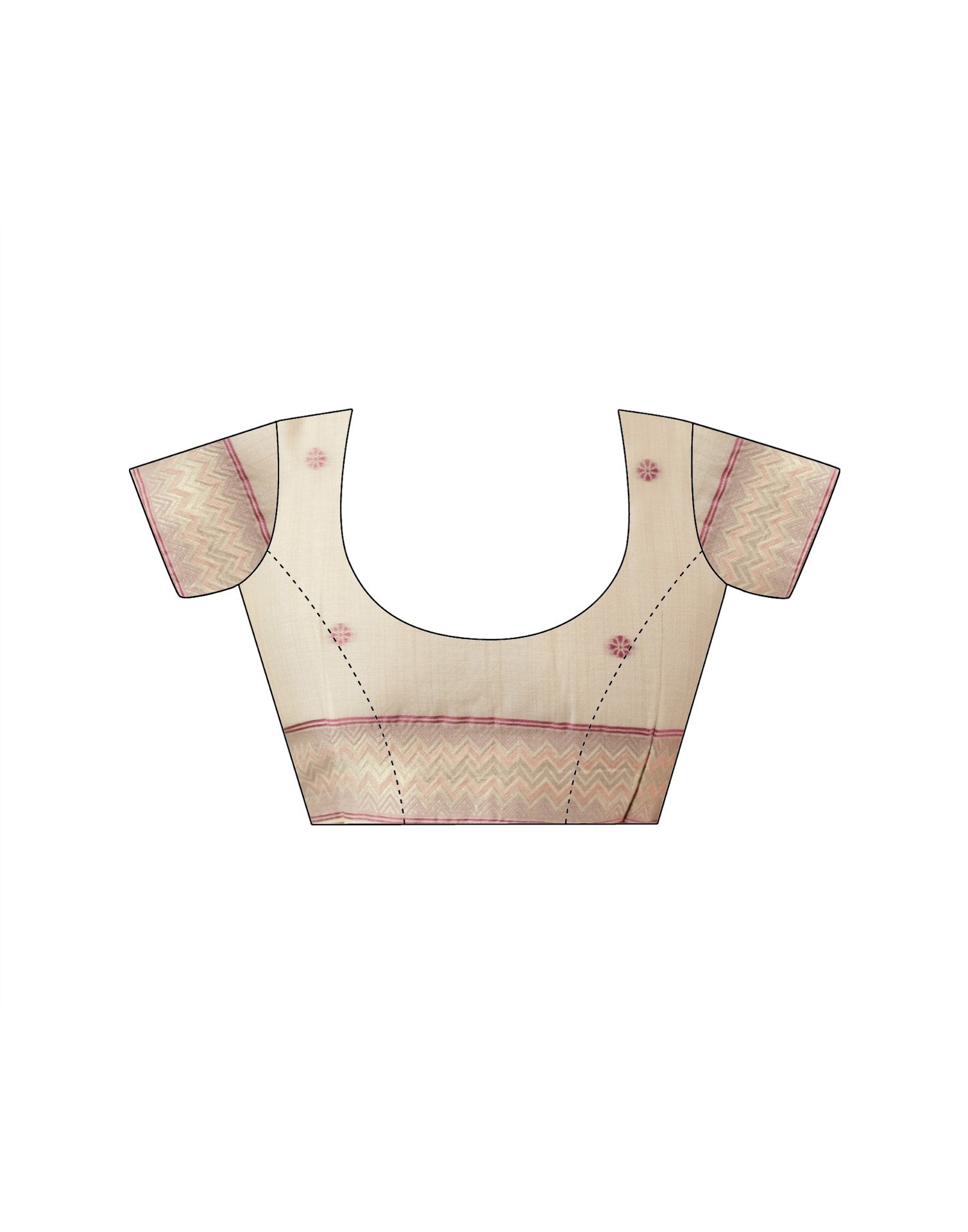 Beige Chanderi Cotton Woven Saree