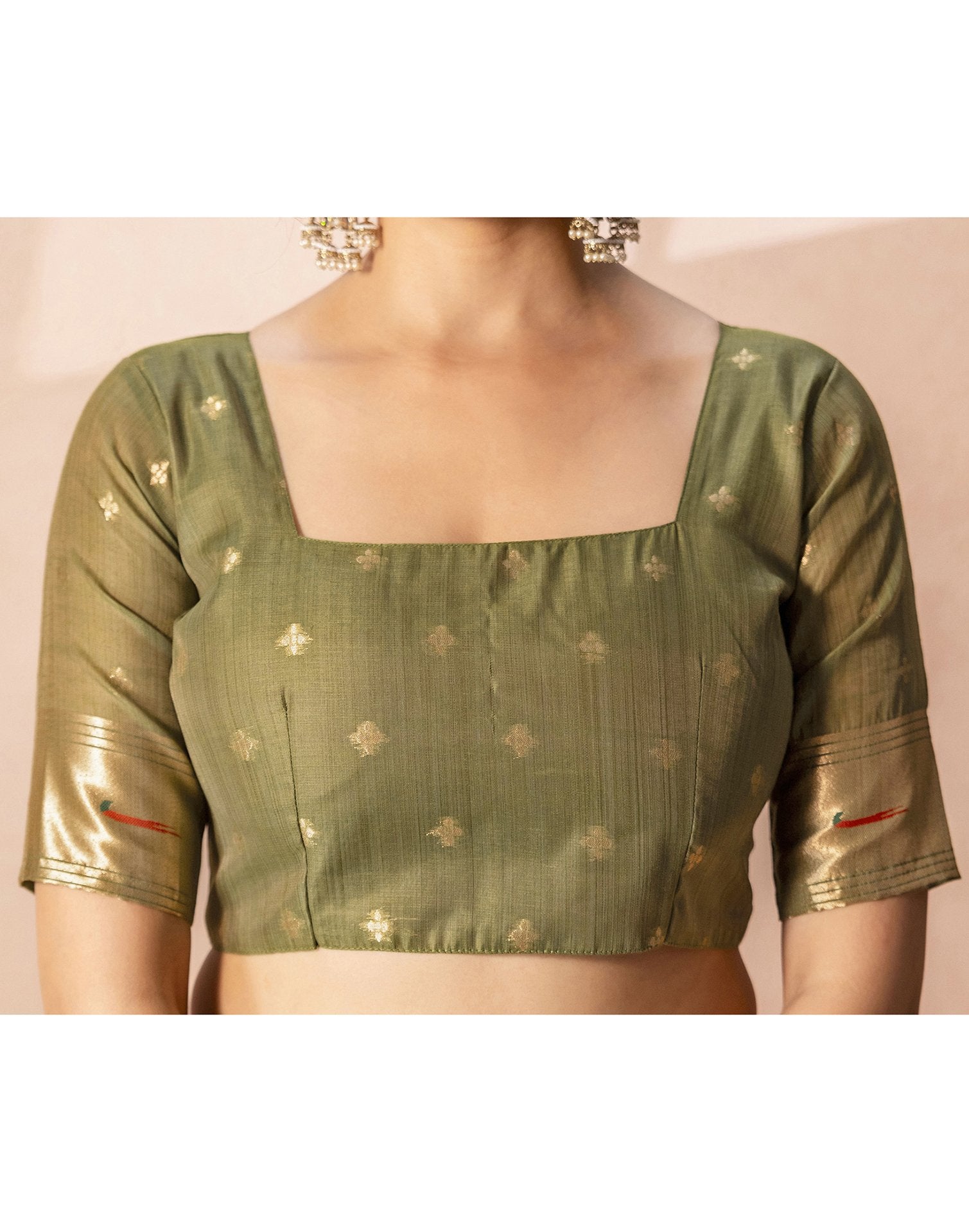 Dusty Mauve Chanderi Cotton Woven Paithani Saree