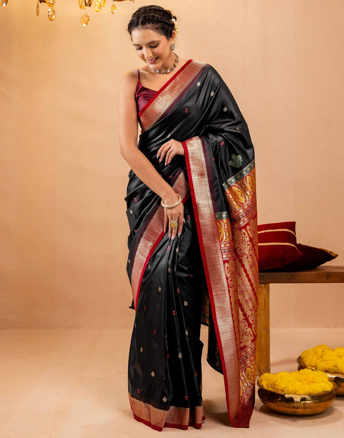 Black Silk Woven Banarasi Saree