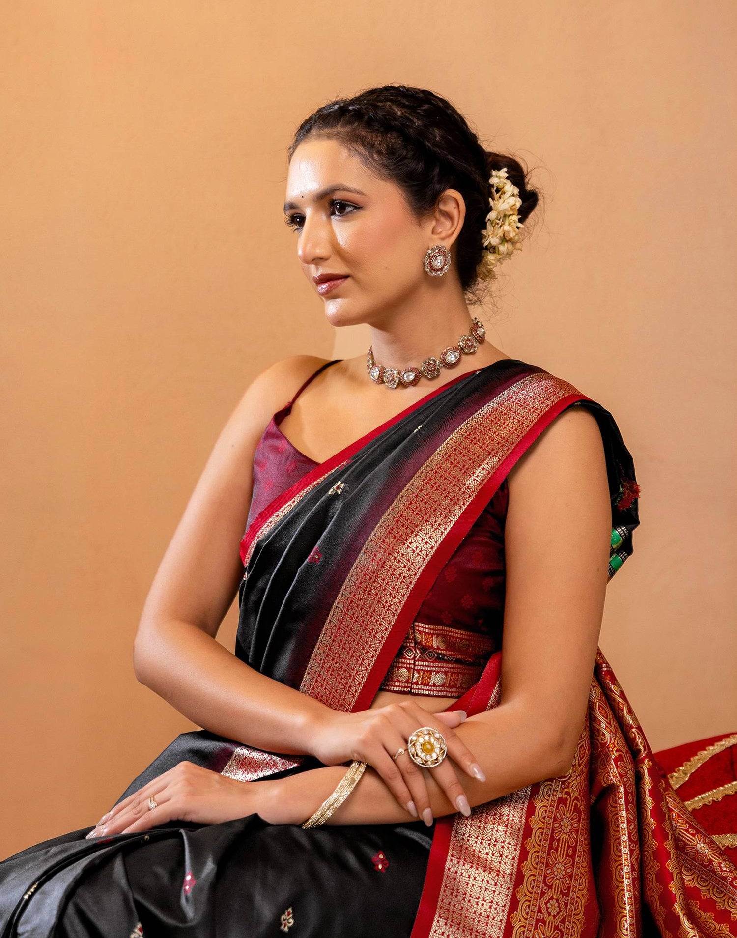 Black Silk Woven Banarasi Saree