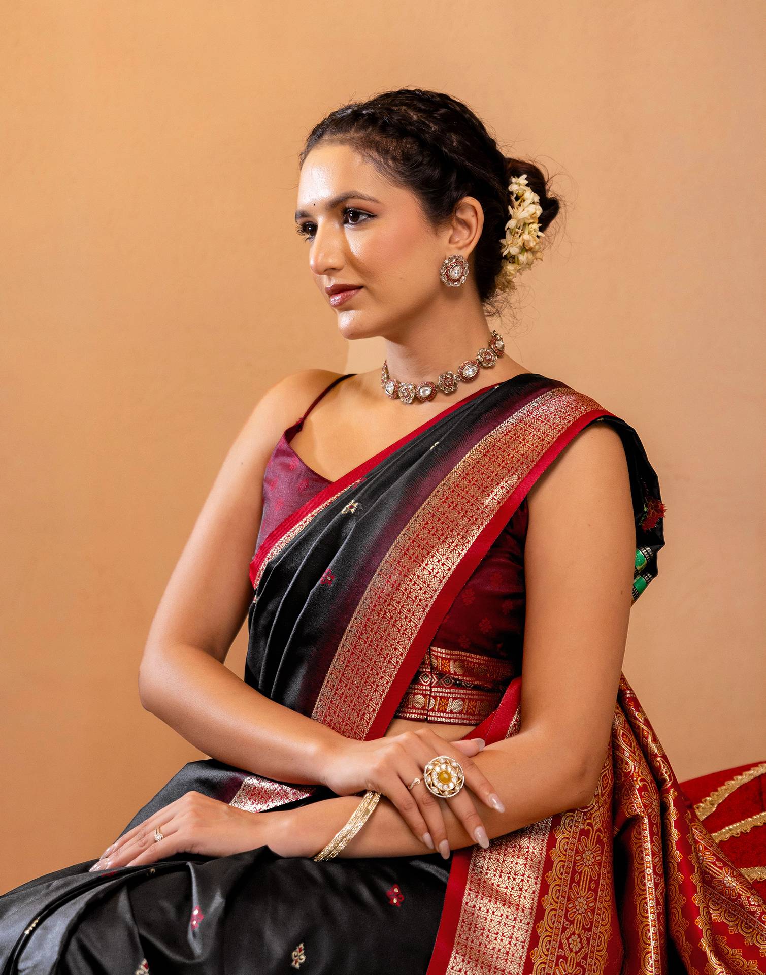 Black Silk Woven Banarasi Saree