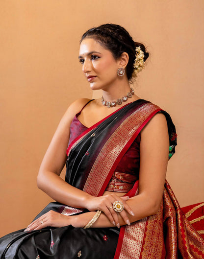Black Silk Woven Banarasi Saree
