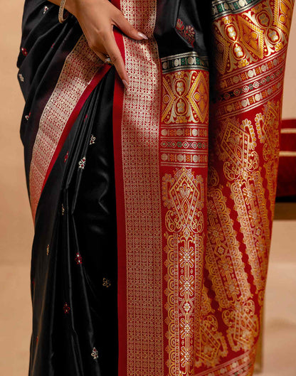 Black Silk Woven Banarasi Saree