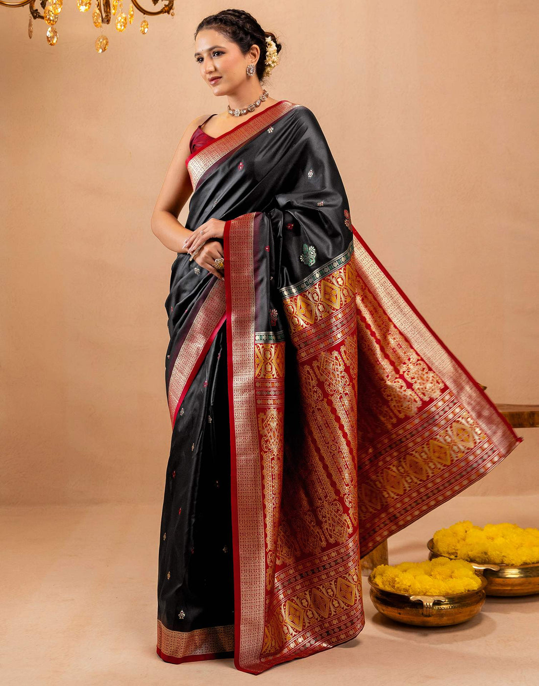 Black Silk Woven Banarasi Saree