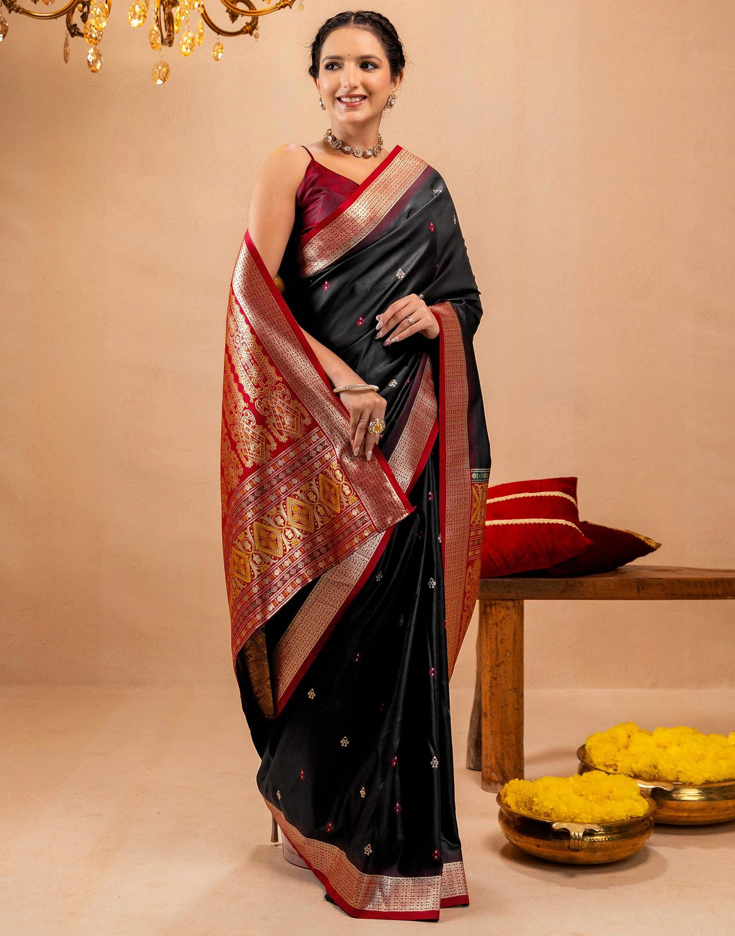 Black Silk Woven Banarasi Saree