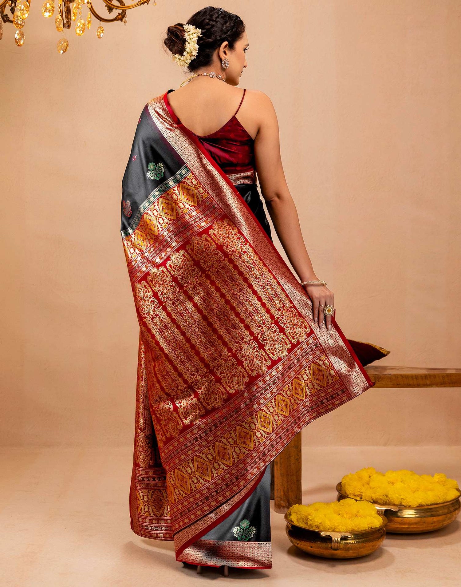 Black Silk Woven Banarasi Saree