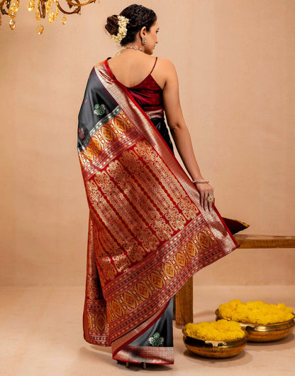 Black Silk Woven Banarasi Saree