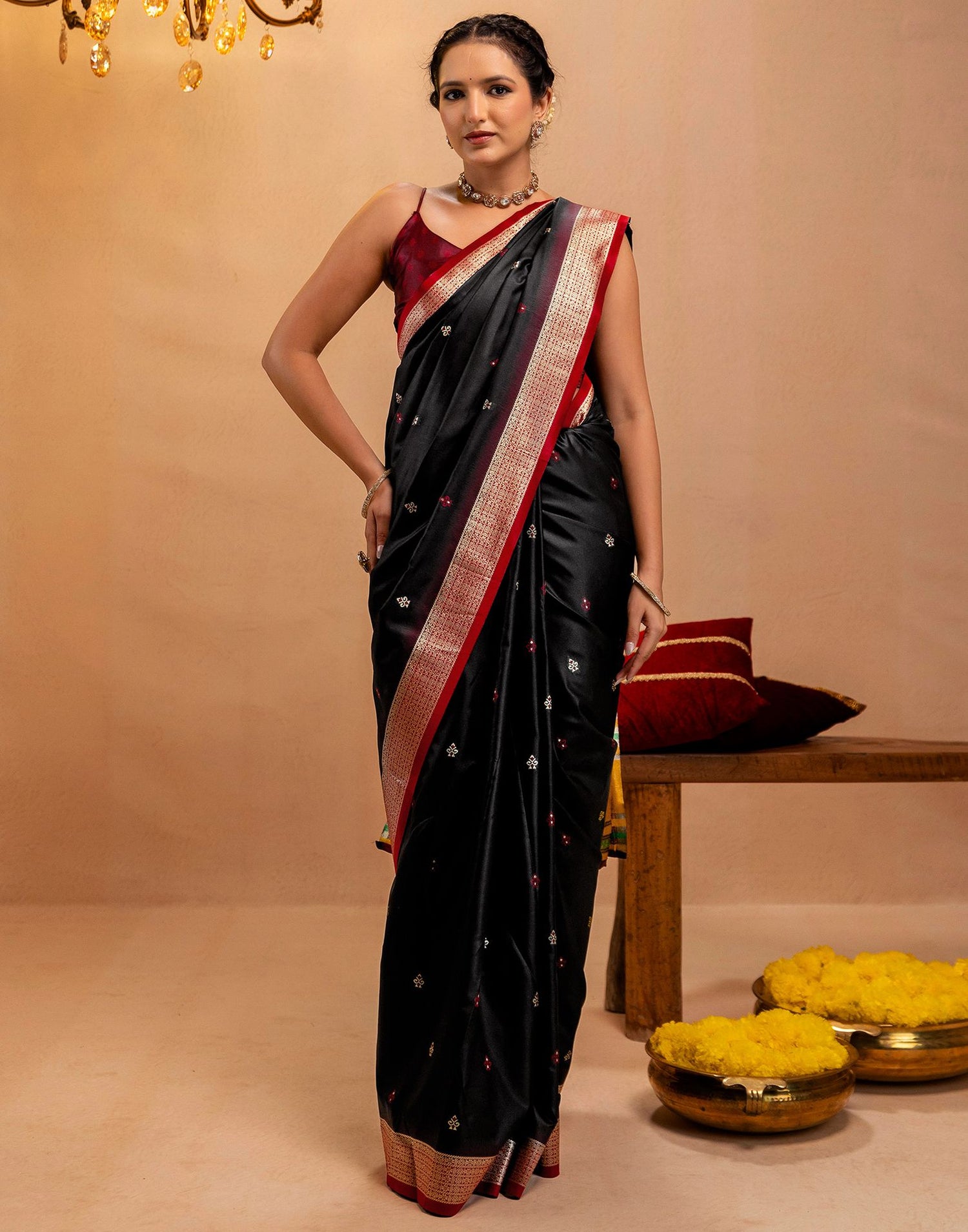 Black Silk Woven Banarasi Saree