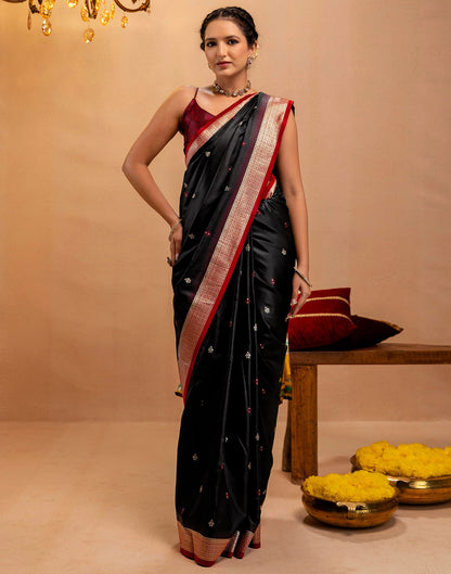 Black Silk Woven Banarasi Saree