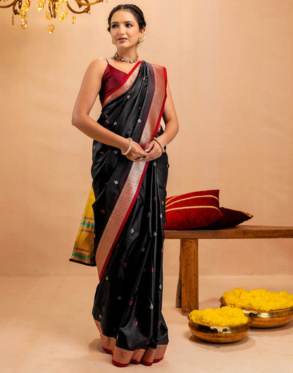 Black Silk Woven Banarasi Saree