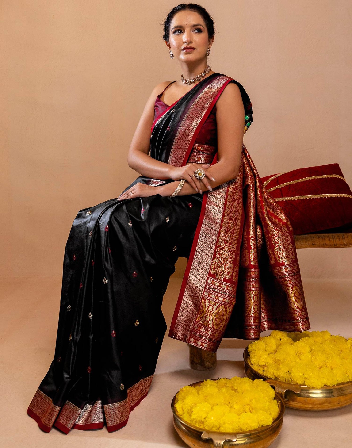 Black Silk Woven Banarasi Saree