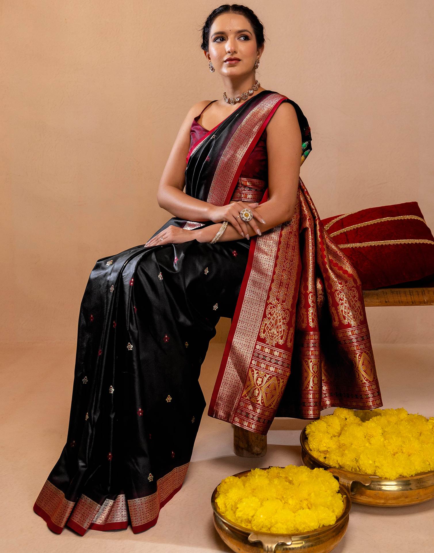 Black Silk Woven Banarasi Saree