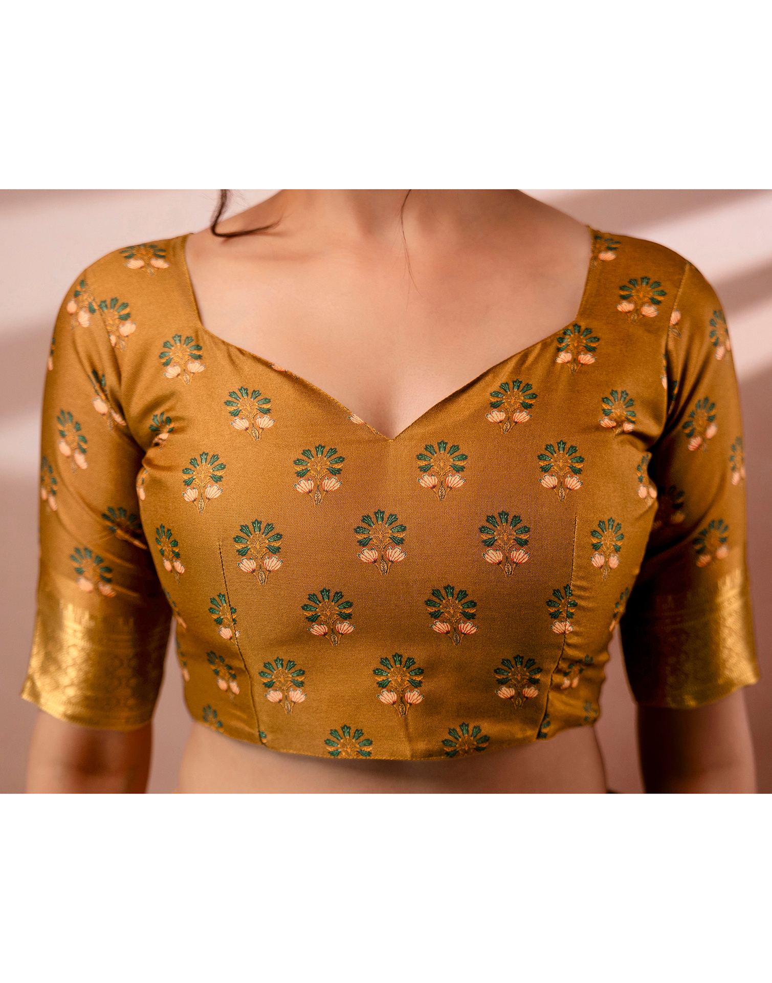 Dark Beige Silk Kalamkari Printed Woven Border Saree