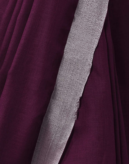 Purple Cotton Woven Saree
