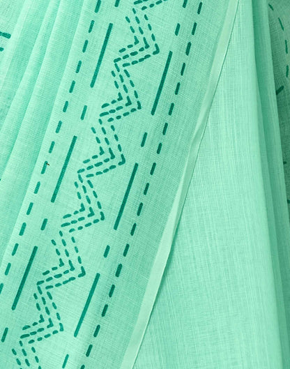 Light Mint Green Linen Printed Saree
