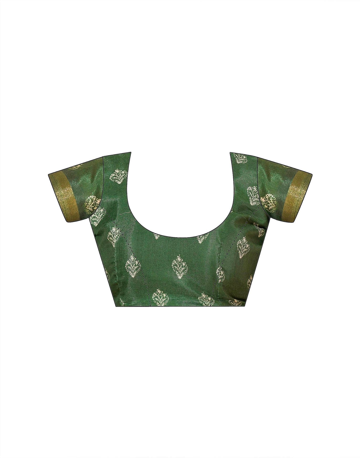 Green Silk Printed Saree