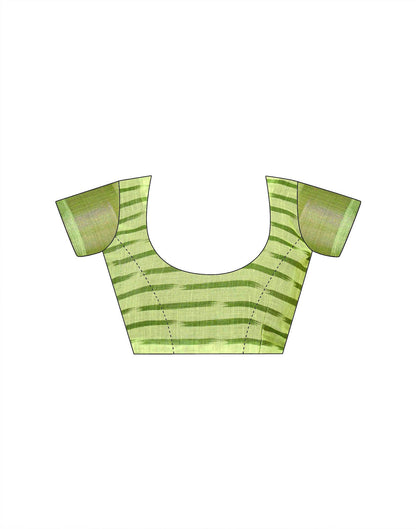 Pista Green Linen Printed Saree