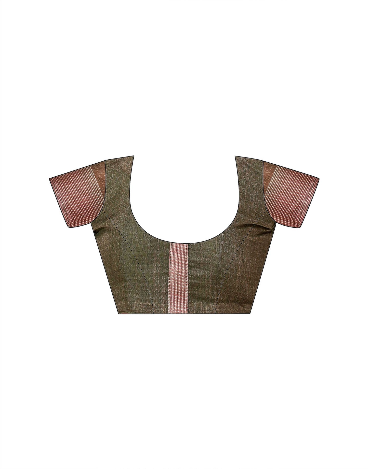 Olive Green Linen Printed Saree