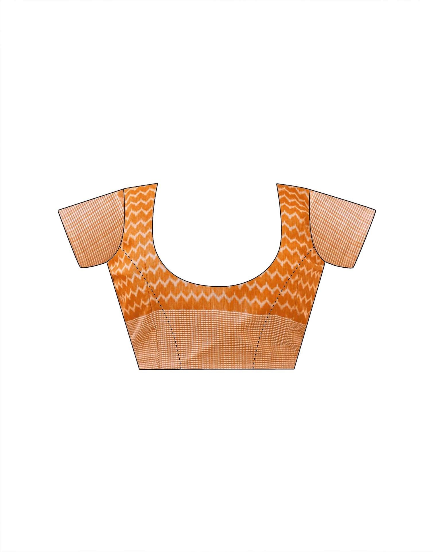 Peach Linen Printed Saree