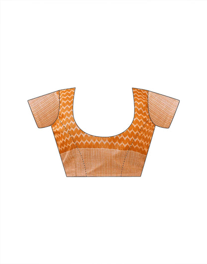 Peach Linen Printed Saree