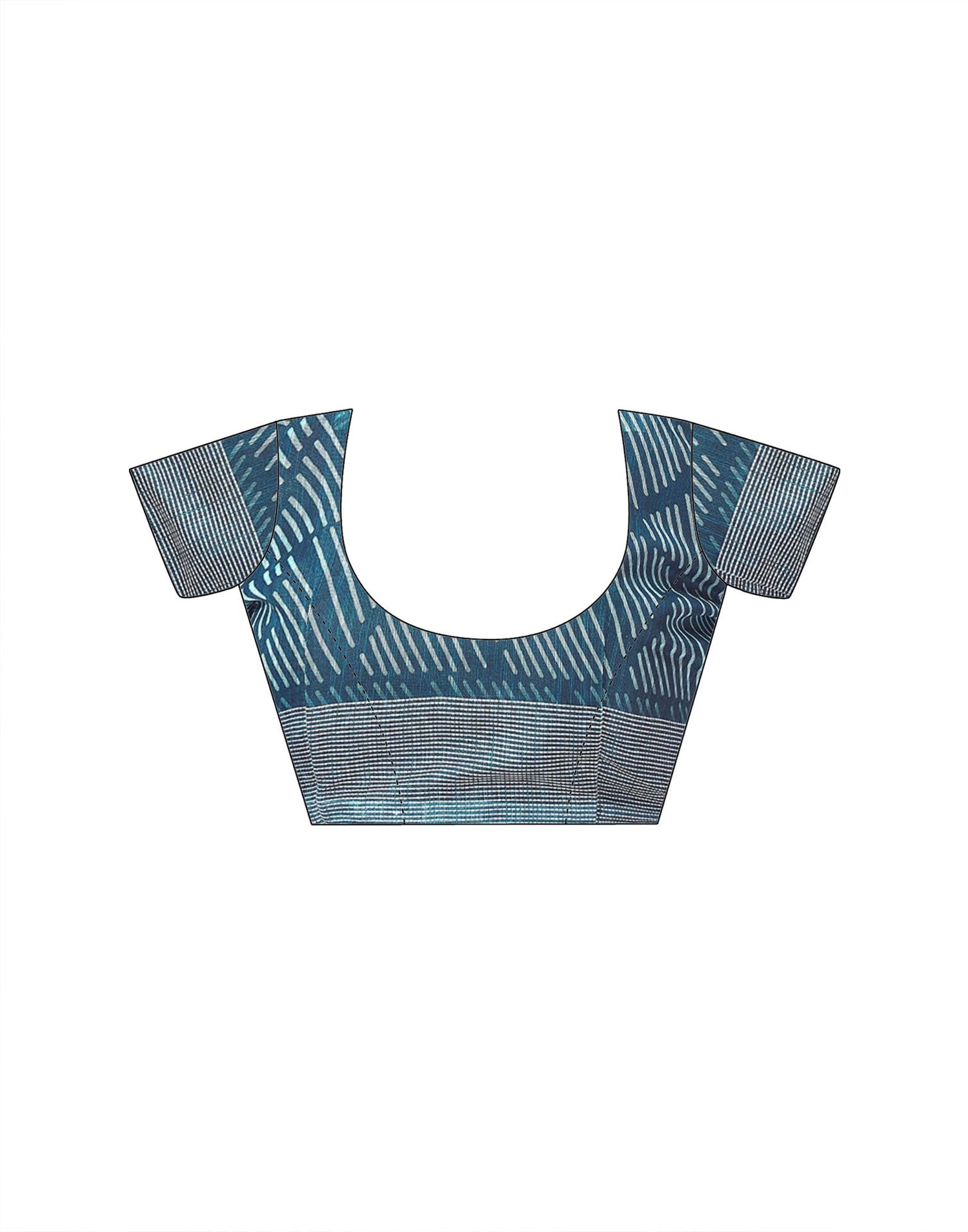 Light Blue Linen Printed Saree