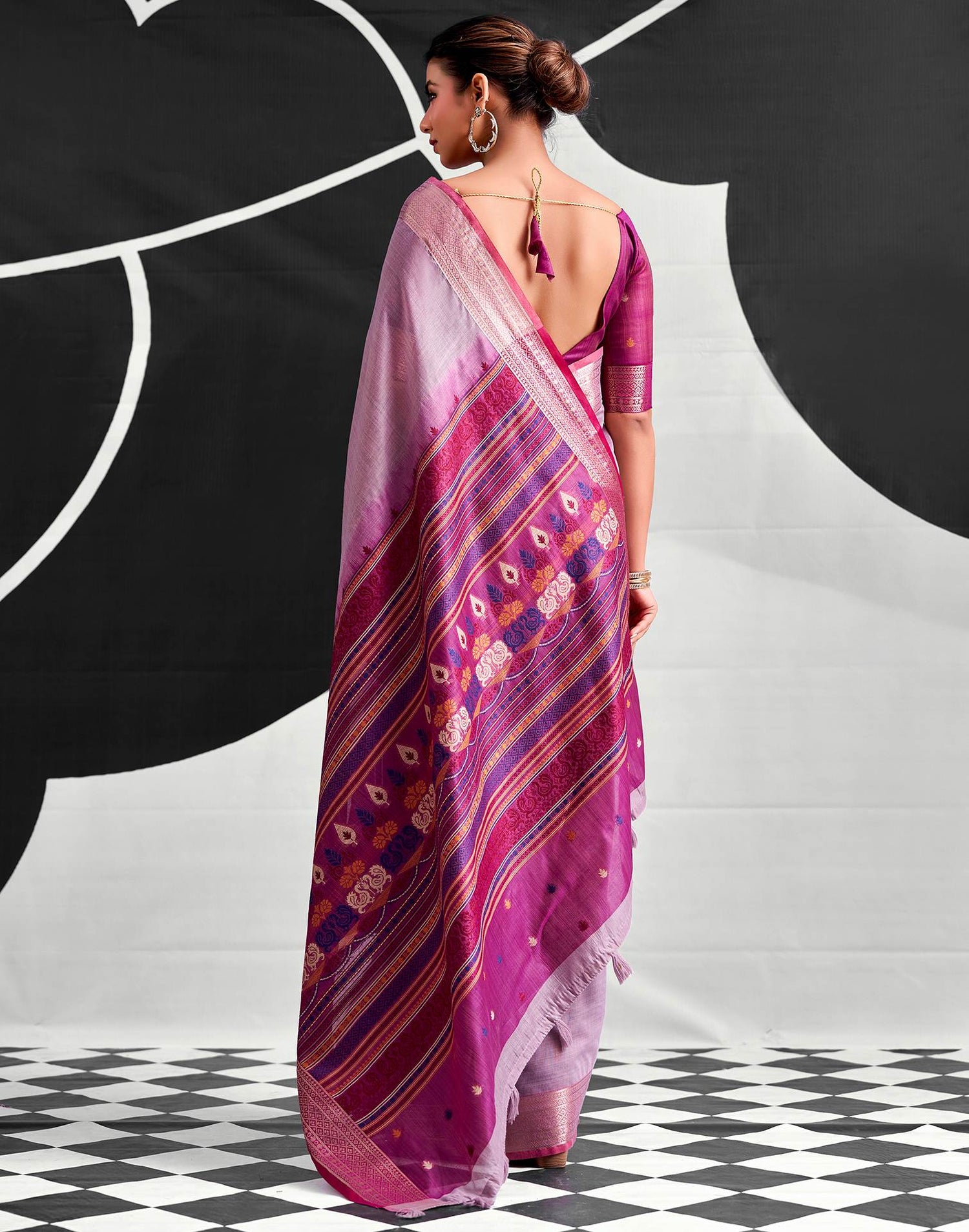 Light Purple Cotton Silk Woven Saree