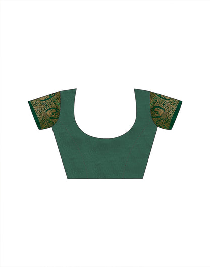 Rama Green Silk Woven Kanjivaram Saree