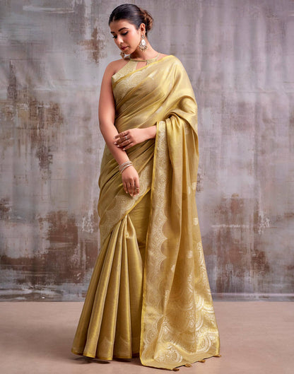 Golden Tissue Silk Woven Banarasi Saree