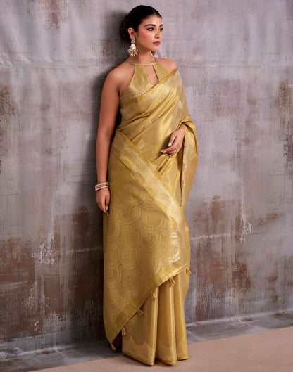 Golden Tissue Silk Woven Banarasi Saree