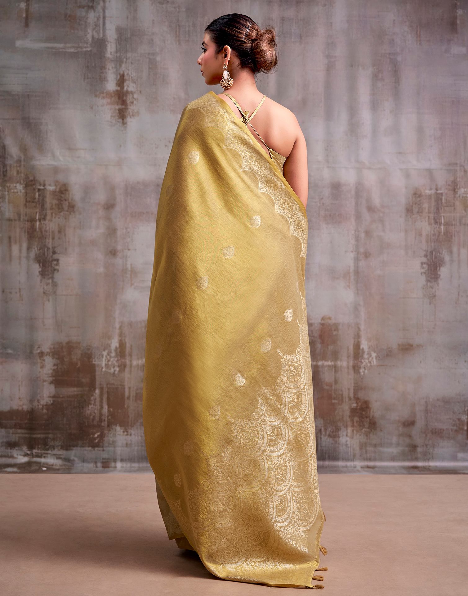 Golden Tissue Silk Woven Banarasi Saree