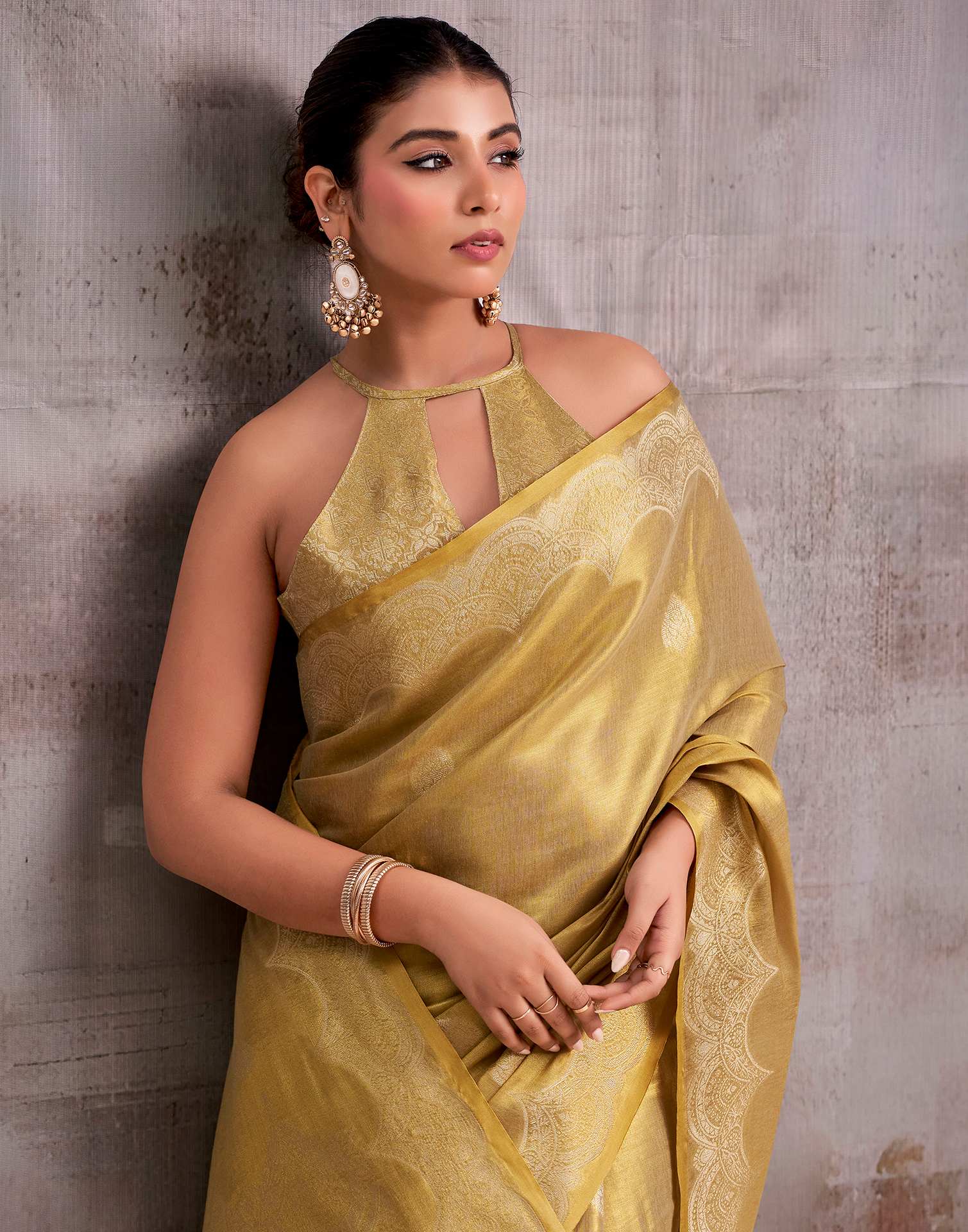 Golden Tissue Silk Woven Banarasi Saree