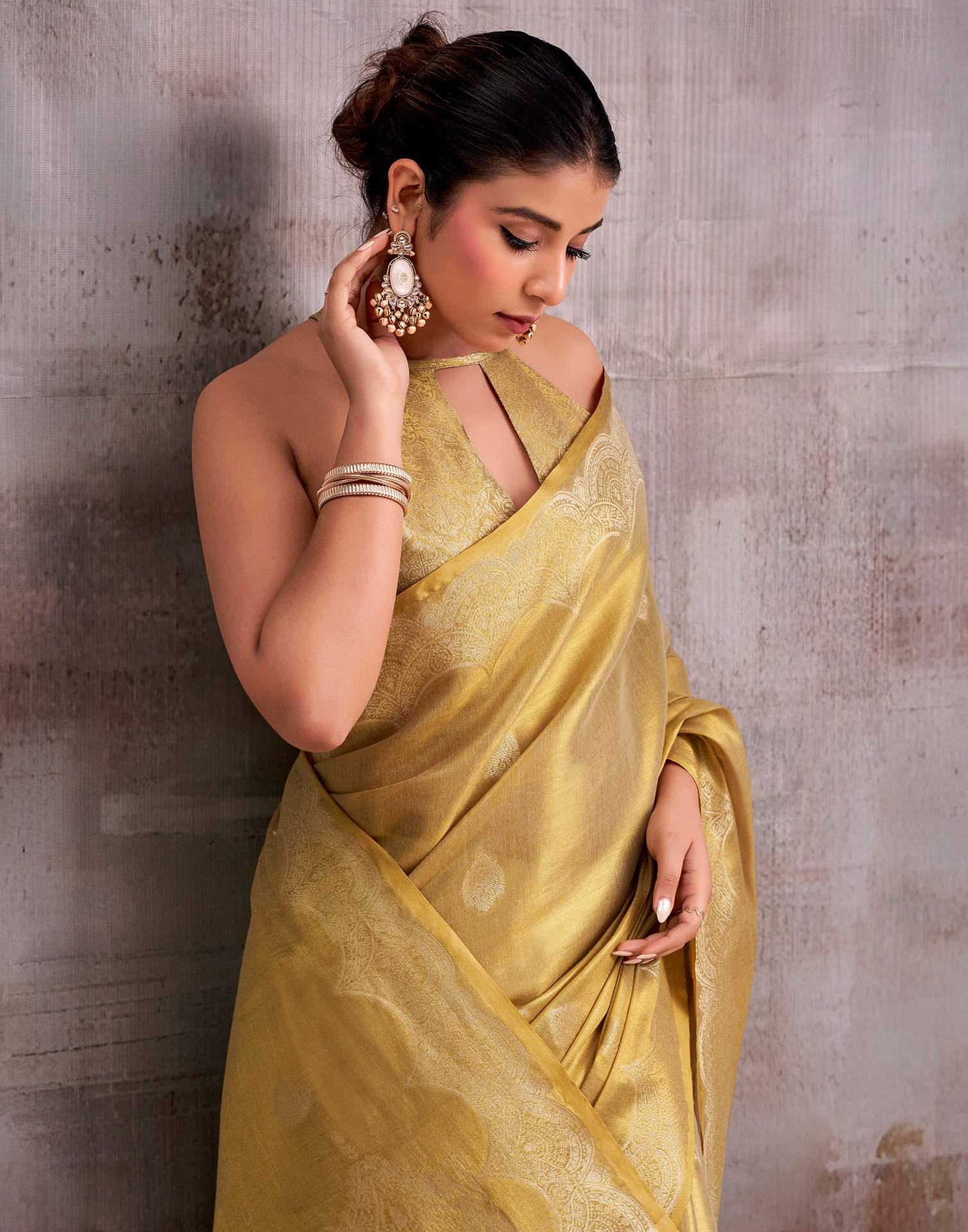 Golden Tissue Silk Woven Banarasi Saree