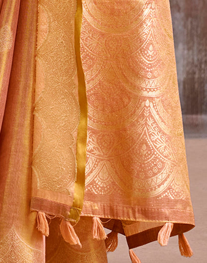 Peach Tissue Silk Woven Banarasi Saree