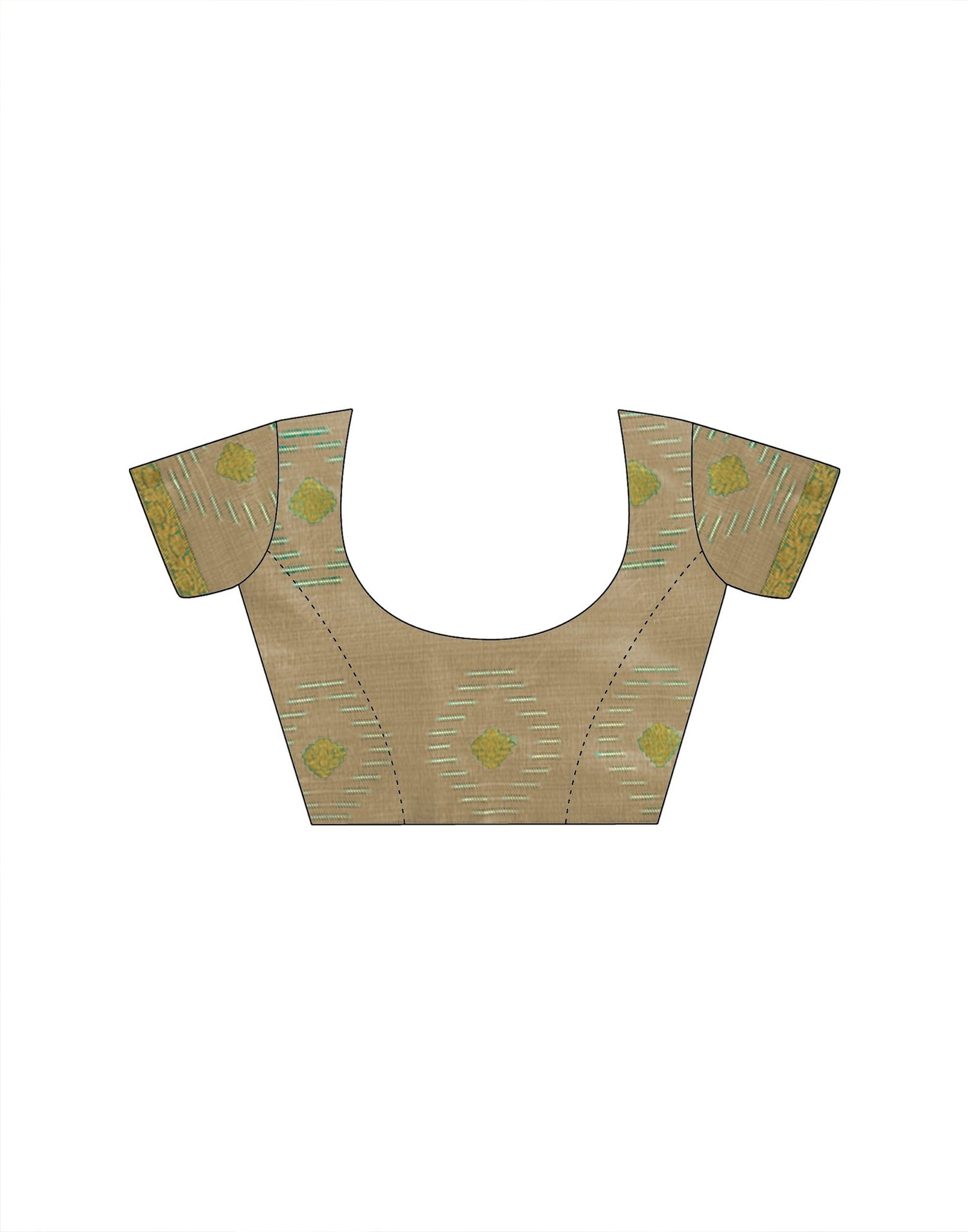 Beige Cotton Chanderi Woven Saree