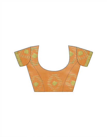 Dusty Mustard Yellow Cotton Chanderi Woven Saree