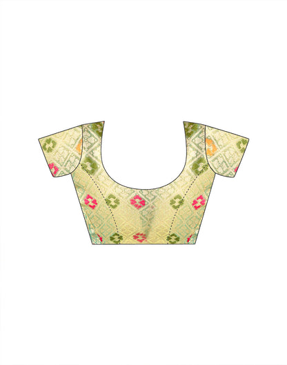 Golden Tissue Silk Woven Floral Saree