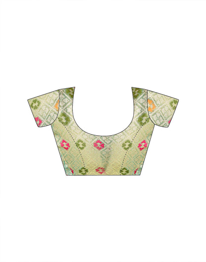 Pista Green Tissue Silk Woven Floral Saree
