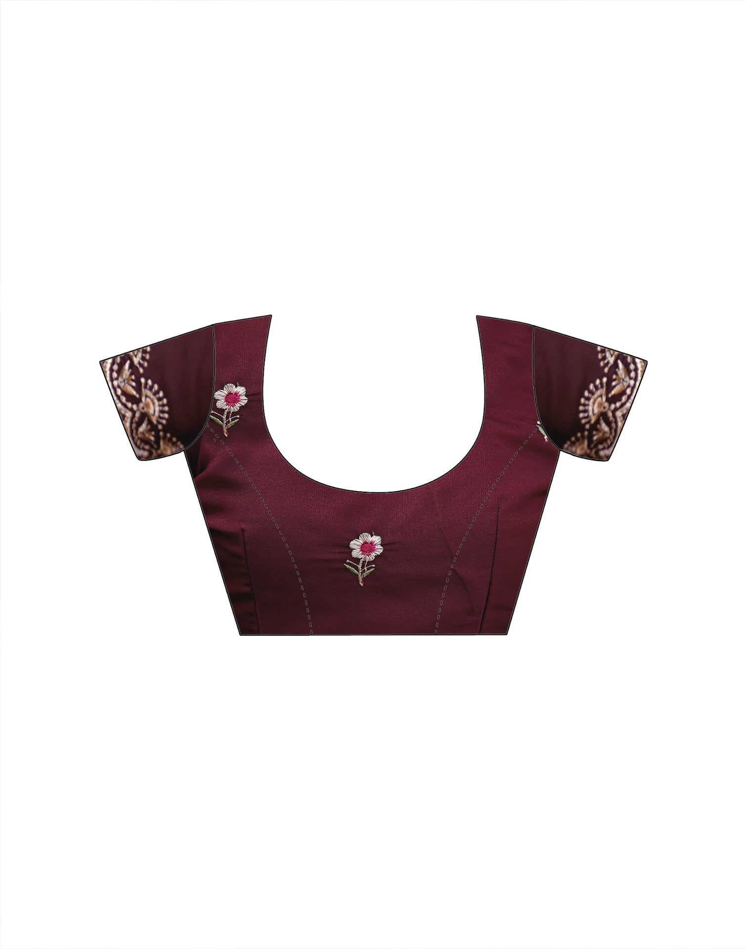 Maroon Shimmer Georgette Embroidery Saree
