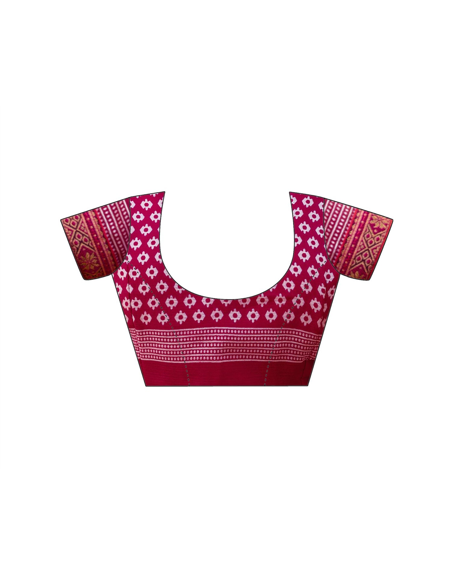 Pink Georgette Printed Lace Saree