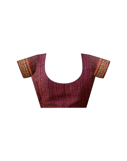 Dusty Rose Pink Georgette Printed Lace Saree