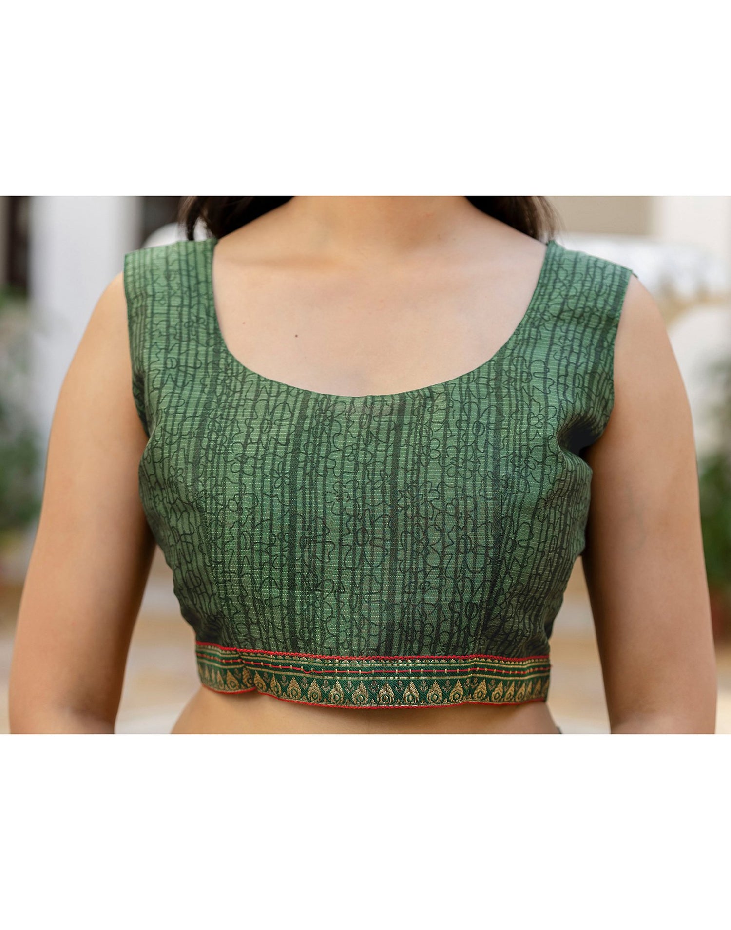 Dusty Pista Green Georgette Printed Lace Saree
