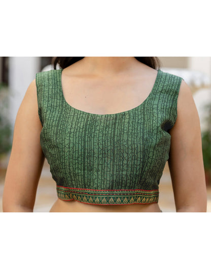 Dusty Pista Green Georgette Printed Lace Saree