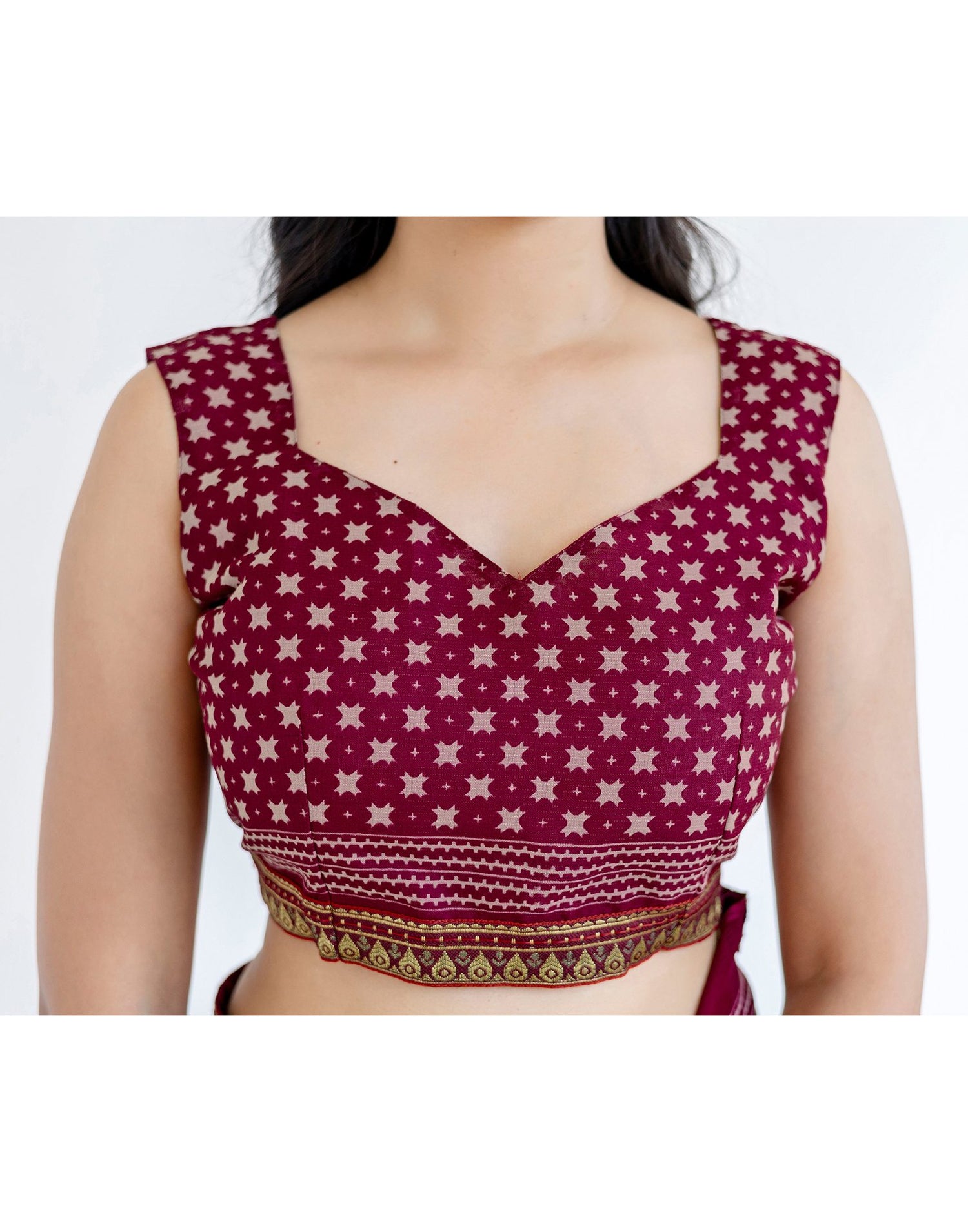 Dusty Beige Georgette Printed Lace Saree