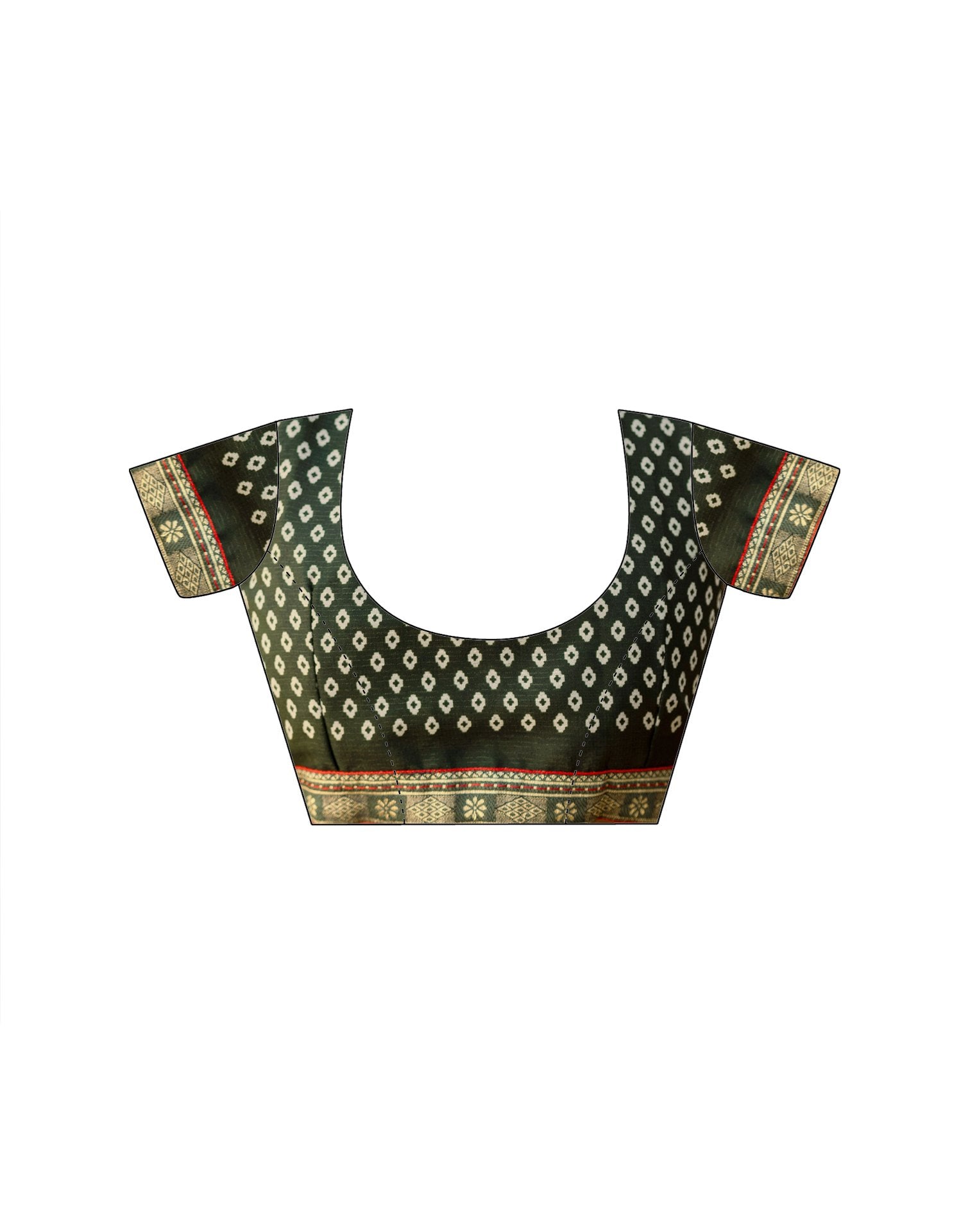 Beige Georgette Printed Lace Saree