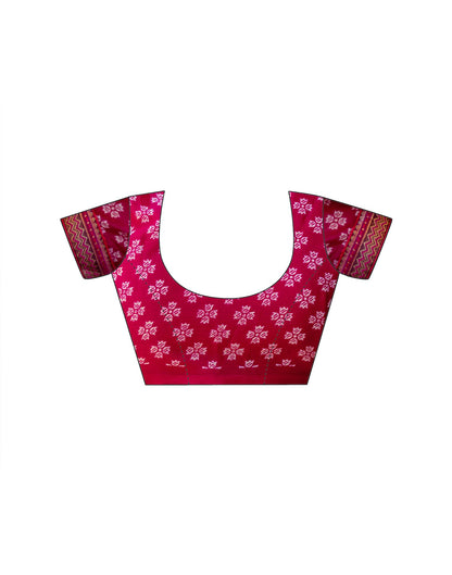 Dark Rani Pink Georgette Printed Lace Saree