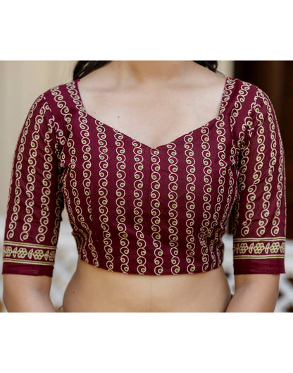 Beige Cotton Printed Saree